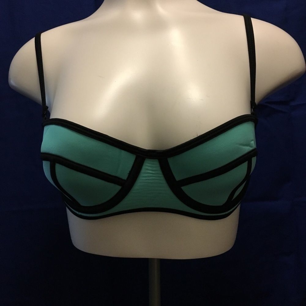 NWT Bra Society neoprene Style Bikini Top